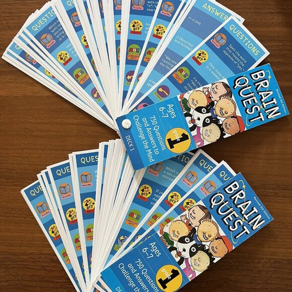 Brain Quest Learn Multi-Subject Grade 1 Ages 6-7 Lot of 2 Quiz Deck 4th Ed 2012 - Picture 1 of 9